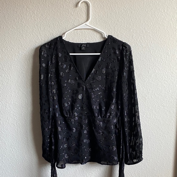 J. Crew Black V-Neck Blouse - Picture 14 of 15